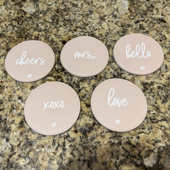 Miss to Mrs Leather Coaster Set - Picture 1 of 7
